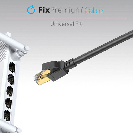 FixPremium - Hálózati kábel - RJ45 / RJ45 (1m), fekete