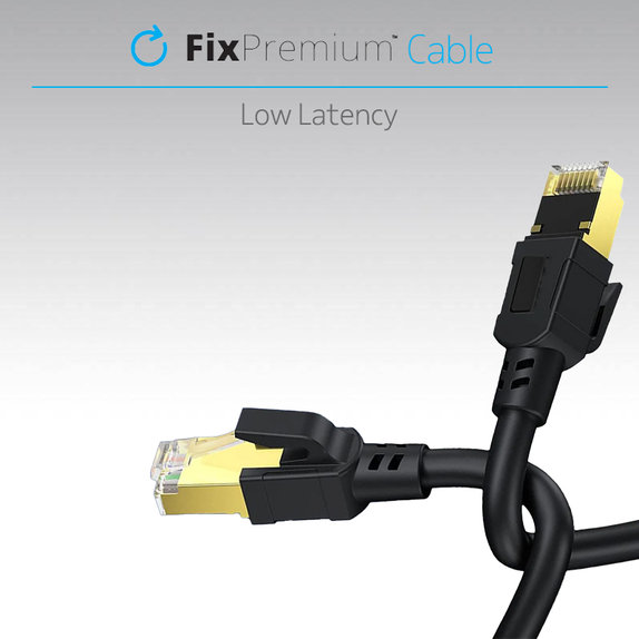 FixPremium - Hálózati kábel - RJ45 / RJ45 (1m), fekete