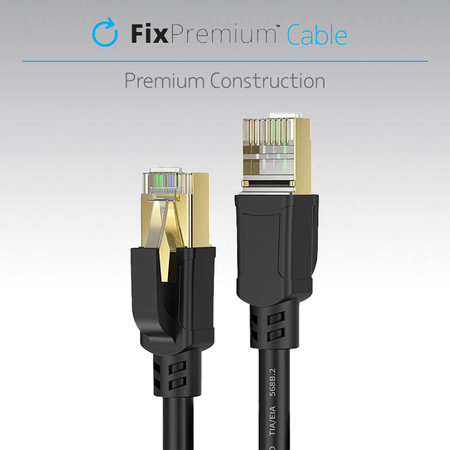 FixPremium - Hálózati kábel - RJ45 / RJ45 (2m), fekete
