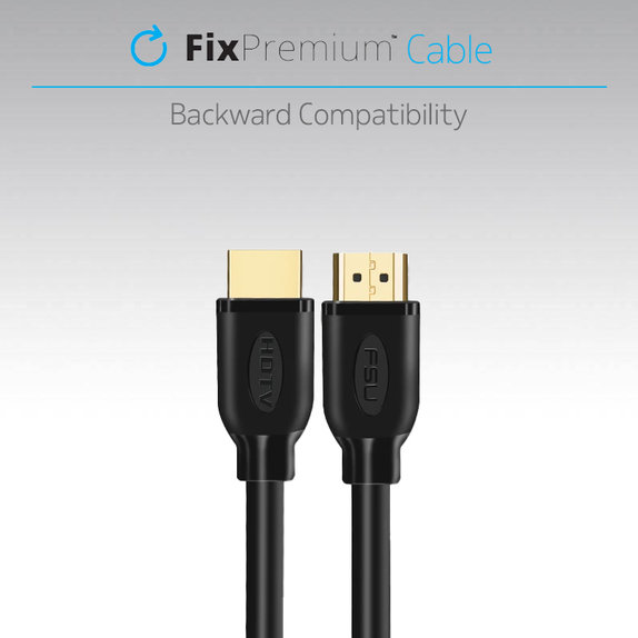 FixPremium - HDMI / HDMI Kábel, HDMI 2.0 (1m), fekete