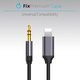 FixPremium - Lightning / Jack 3.5mm Kábel (1m), fekete