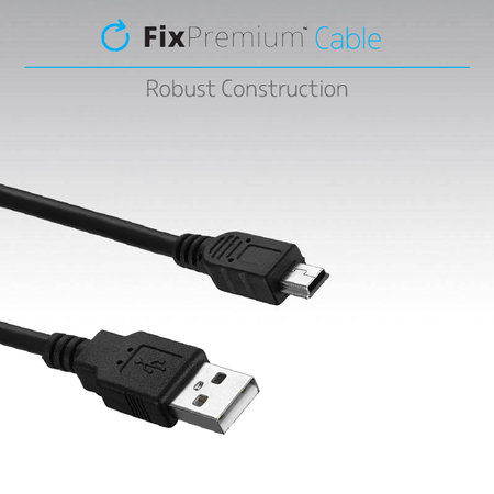FixPremium - Mini-USB / USB Kábel (1m), fekete