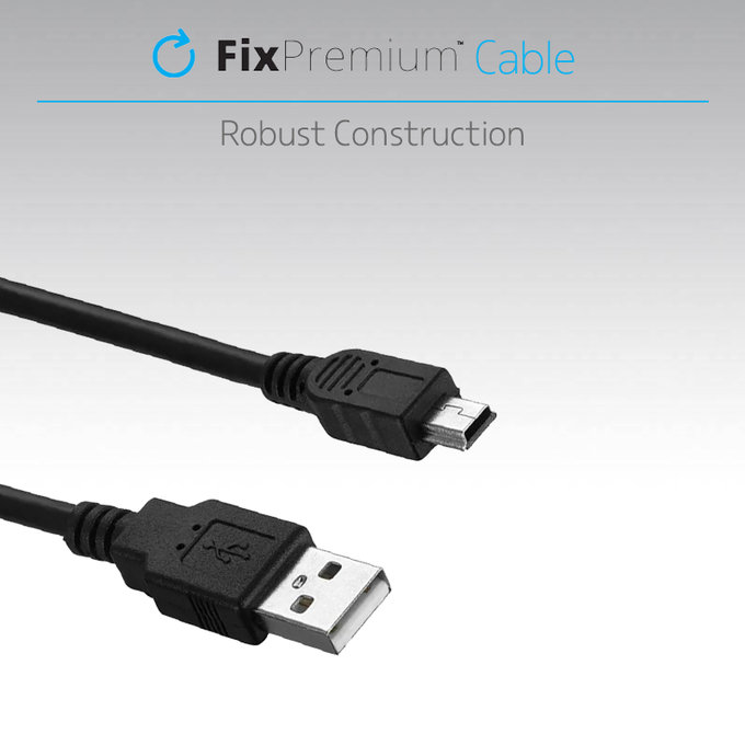 FixPremium - Mini-USB / USB Kábel (1m), fekete