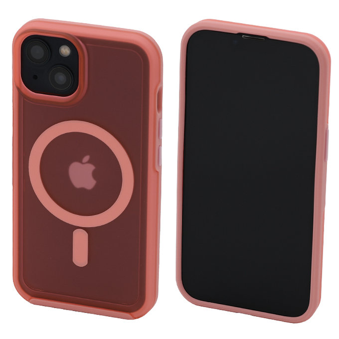 FixPremium - Tok Clear a MagSafe-el - iPhone 14, peach pink
