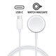 Mágneses Apple Watch gyorstöltő, USB-C, 1 m, műanyag, bulk