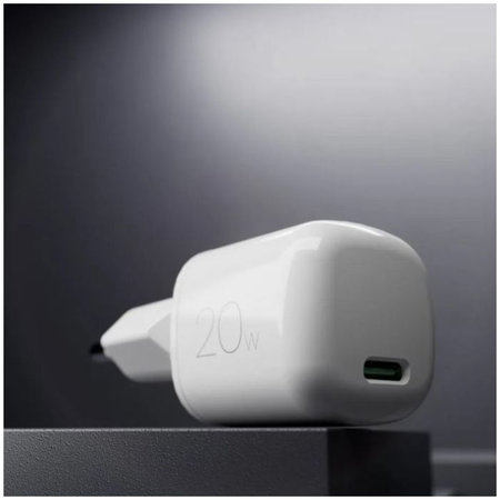 PURO - Töltőadapter MiniPro USB-C, GaN, 20W, fehér