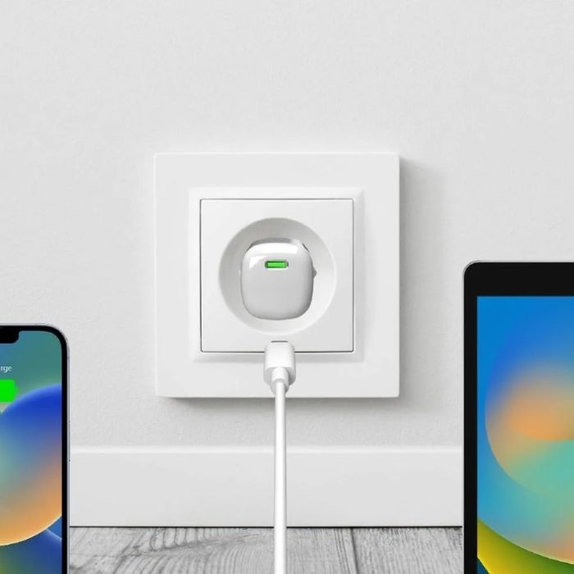 PURO - Töltőadapter MiniPro USB-C, GaN, 20W, fehér