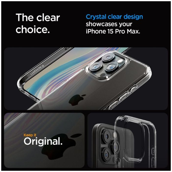 Spigen - Tok Ultra Hybrid - iPhone 15 Pro Max, crystal clear