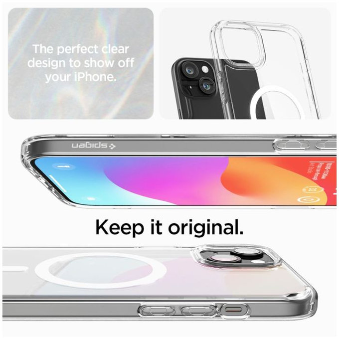 Spigen - Tok Ultra Hybrid á MagSafe-el - iPhone 15, fehér
