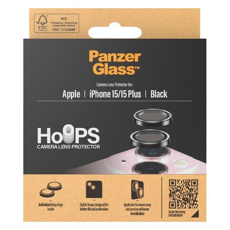 PanzerGlass - Kameralencse Védőburkolat Hoops - iPhone 15 és 15 Plus, átlátszó
