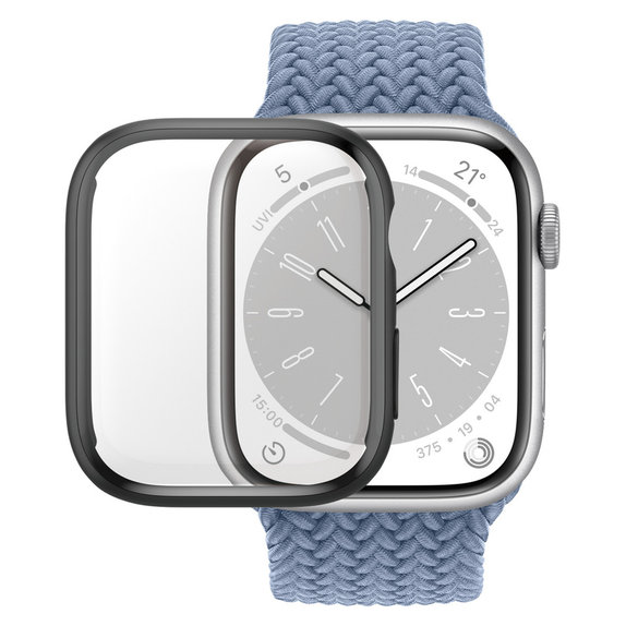 Edzett üveg Full Body D3O Apple Watch 9/8/7 41 mm készülékhez, Fekete, PanzerGlass