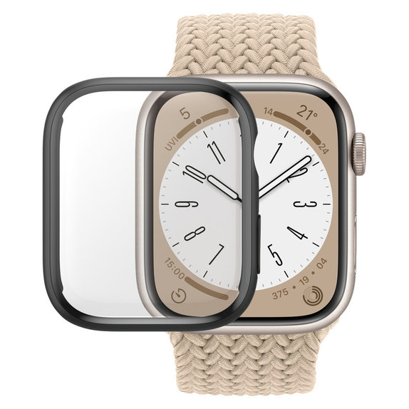 Edzett üveg Full Body D3O Apple Watch 9/8/7 45 mm készülékhez, Fekete, PanzerGlass