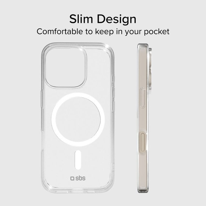 SBS - Tok Light Mag, MagSafe,  iPhone 15 Pro, átlátszó