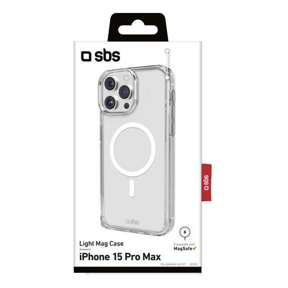 SBS - Tok Light Mag, MagSafe,  iPhone 15 Pro Max, átlátszó