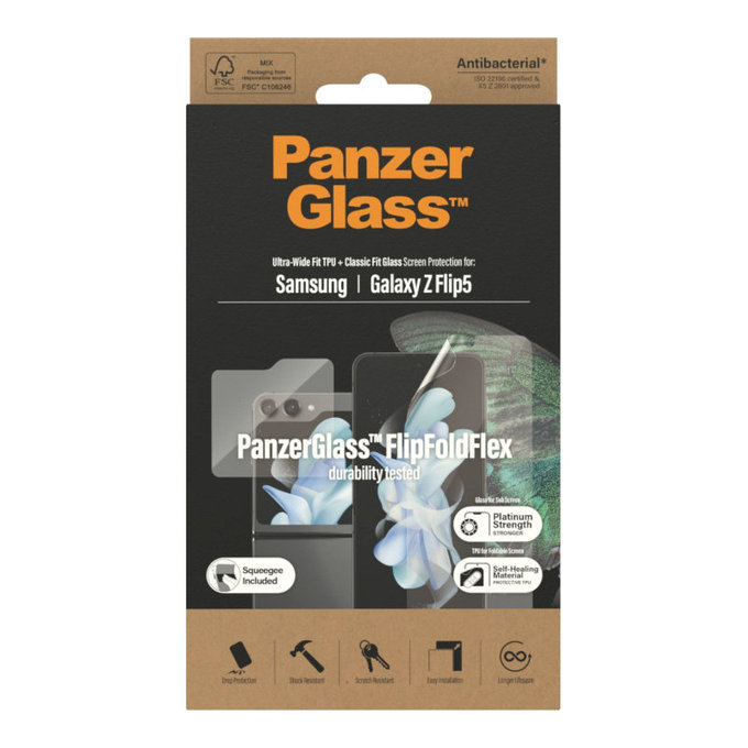 UWF AB védőfólia Samsung Z Flip5 készülékhez, Átlátszó, PanzerGlass