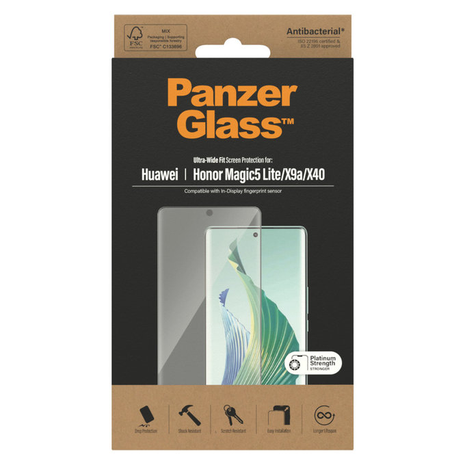 Edzett üveg UWF Honor Magic5 Lite készülékhez, Fekete, PanzerGlass