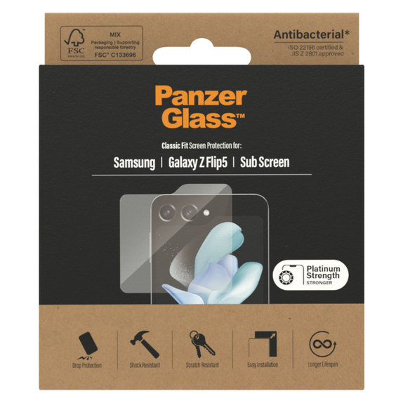 Edzett üveg AB Samsung Galaxy Z Flip5 5G készülékhez, Átlátszó, PanzerGlass