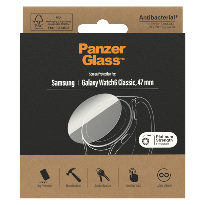 Edzett üveg Flat Glass AB Samsung Galaxy Watch6 47 mm készülékhez, Átlátszó, PanzerGlass