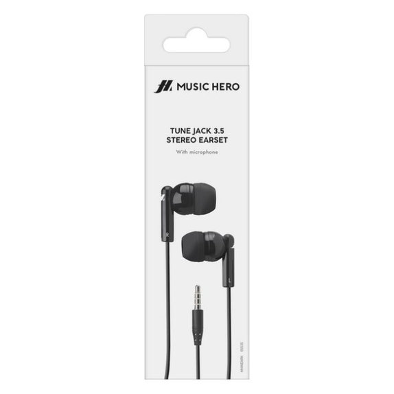 Music Hero - Stereo fejhallgató Tune, Jack 3.5mm, fekete