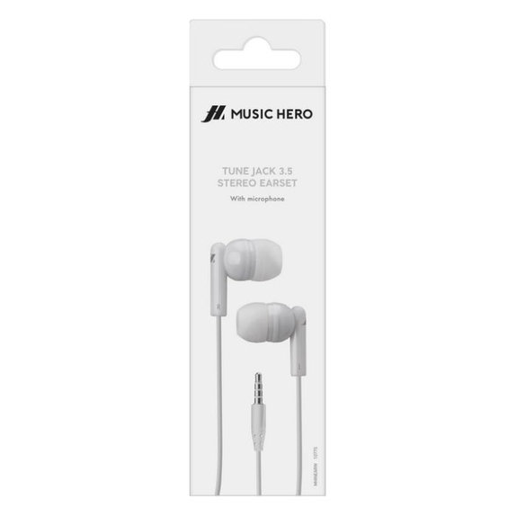 Music Hero - Stereo fejhallgató Tune, Jack 3.5mm, fehér