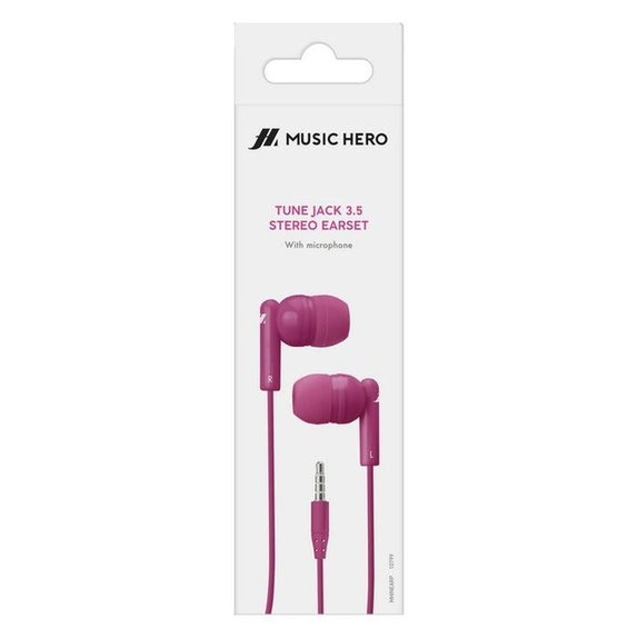 Music Hero - Stereo fejhallgató Tune, Jack 3.5mm, rózsaszín