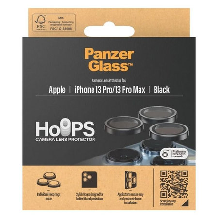 PanzerGlass - Kameralencse Védőburkolat Hoops - iPhone 13 Pro a 13 Pro Max, fekete