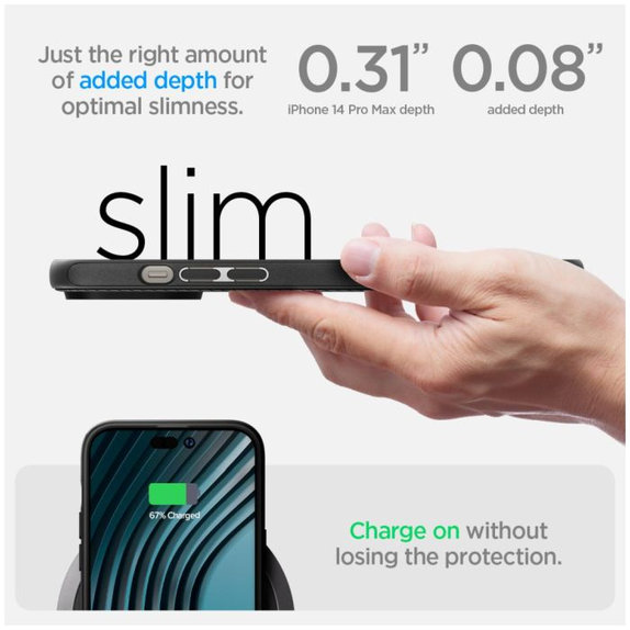 Spigen - Tok Mag Armor á MagSafe-el - iPhone 14 Pro Max, Matte Black