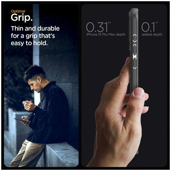 Spigen - Tok Mag Armor á MagSafe-el - iPhone 15 Pro Max, Matte Black