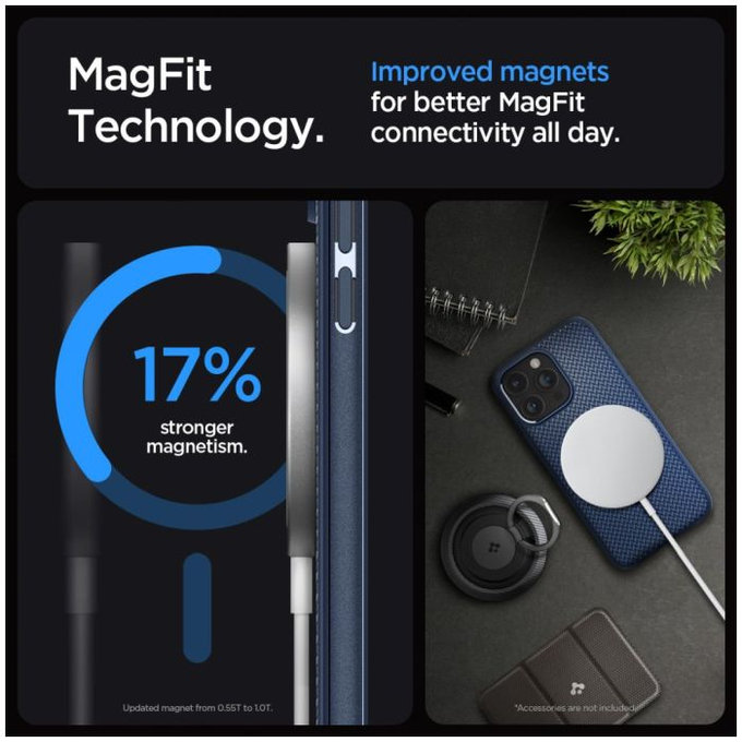 Spigen - Tok Mag Armor á MagSafe-el - iPhone 15 Pro Max, Navy Blue