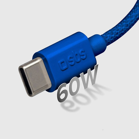 SBS - Kábel USB-C/USB-C, 60W, PD, 1.5m, kék