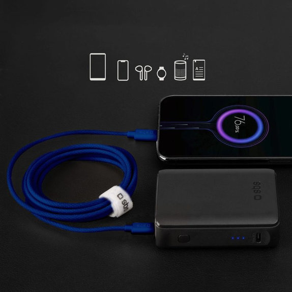 SBS - Kábel USB-C/USB-C, 60W, PD, 1.5m, kék