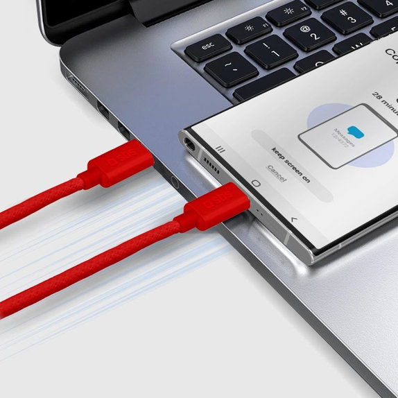 SBS - Kábel USB-C/USB-C, 60W, PD, 1.5m, piros