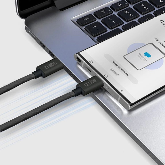 SBS - Kábel USB-C/USB-C, 60W, PD, 1.5m, fekete