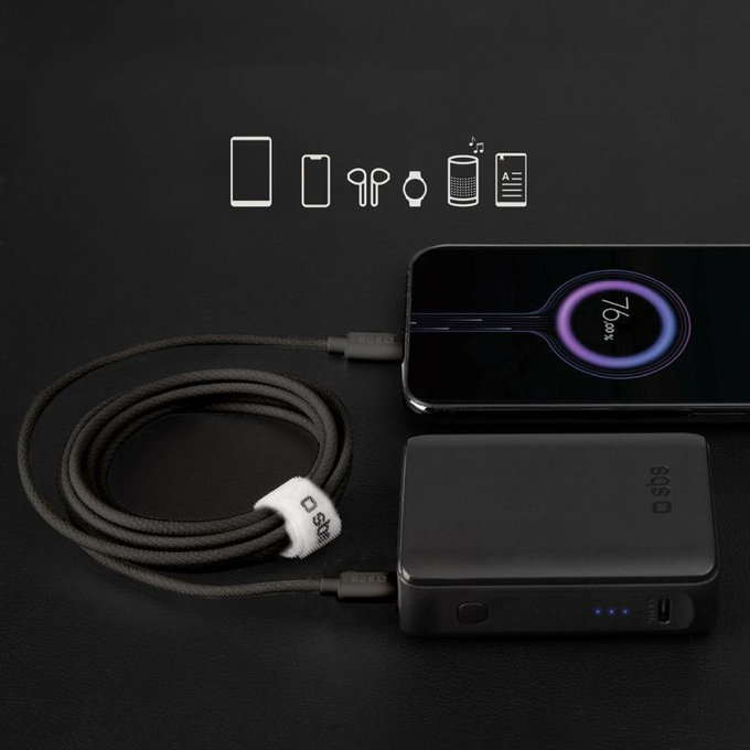 SBS - Kábel USB-C/USB-C, 60W, PD, 1.5m, fekete