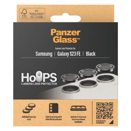 PanzerGlass - Kameralencse Védőburkolat Hoops - Samsung Galaxy S23 FE, fekete
