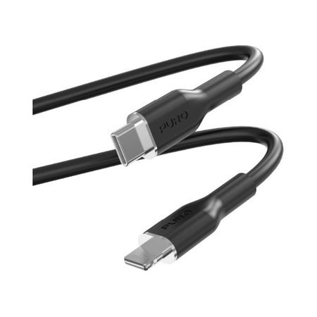 PURO - USB-C Kábel / MFI Lightning, 12W, Soft, 1,5 m, fekete