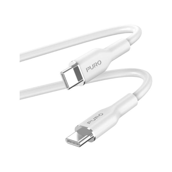 PURO - USB-C Kábel / USB-C, 60W, Soft, 1,5 m, fehér