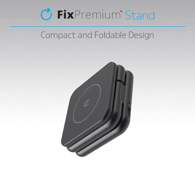 FixPremium - Összecsukható állvány MagSafe-el, fekete
