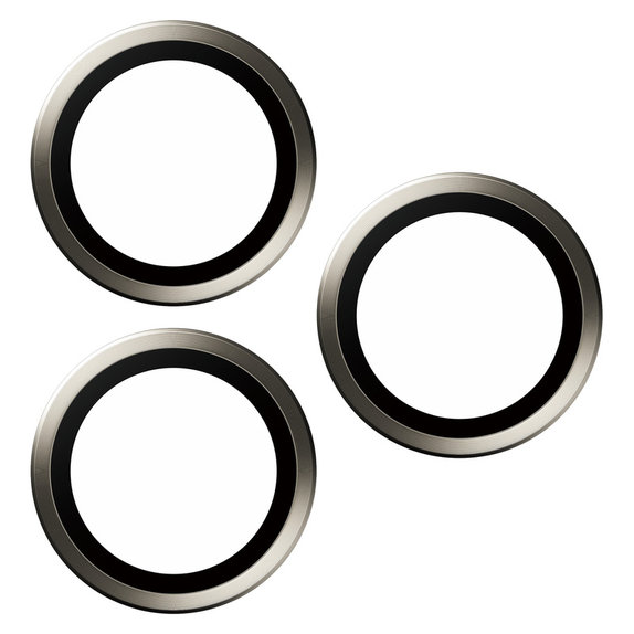 Kameralencse-védő Hoops iPhone 15 Pro/15 Pro Max készülékhez, Natural Metal, PanzerGlass