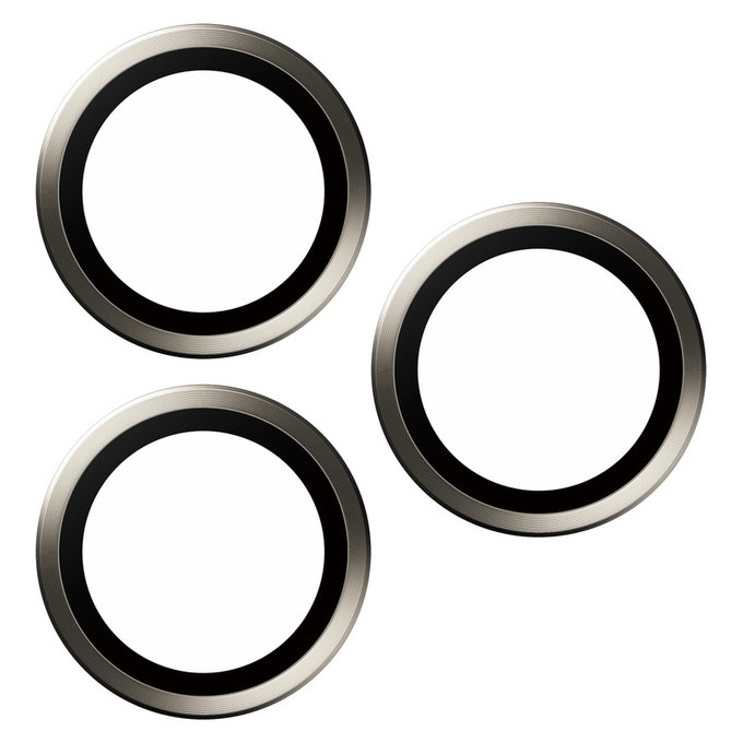 Kameralencse-védő Hoops iPhone 15 Pro/15 Pro Max készülékhez, Natural Metal, PanzerGlass