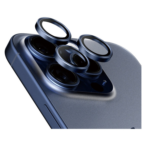 Kameralencse-védő Hoops iPhone 15 Pro/15 Pro Max készülékhez, Blue Titanium, PanzerGlass