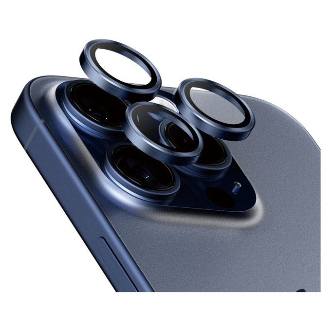 Kameralencse-védő Hoops iPhone 15 Pro/15 Pro Max készülékhez, Blue Titanium, PanzerGlass