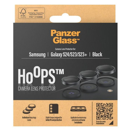 PanzerGlass - Kameralencse Védőburkolat Hoops - Samsung Galaxy 23, 23+ és 24, fekete