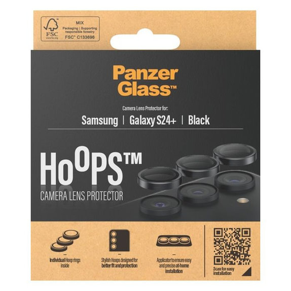 PanzerGlass - Kameralencse Védőburkolat Hoops - Samsung Galaxy S24+, fekete