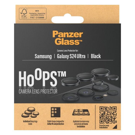 PanzerGlass - Kameralencse Védőburkolat Hoops - Samsung Galaxy S24 Ultra, fekete