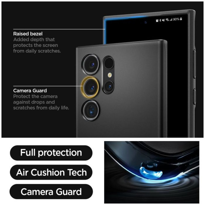 Spigen - Tok Thin Fit - Samsung Galaxy S24 Ultra, fekete