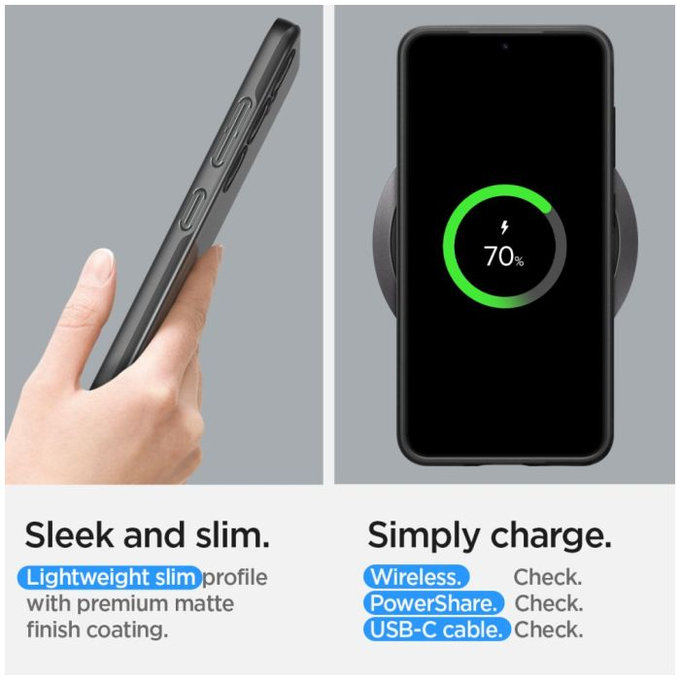 Spigen - Tok Thin Fit - Samsung Galaxy S24, fekete