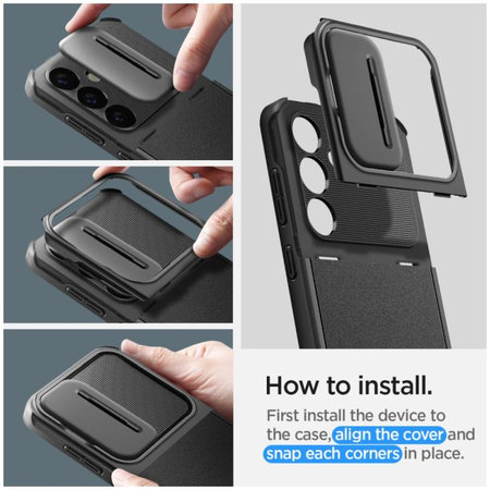 Spigen - Tok Optik Armor - Samsung Galaxy S24, fekete