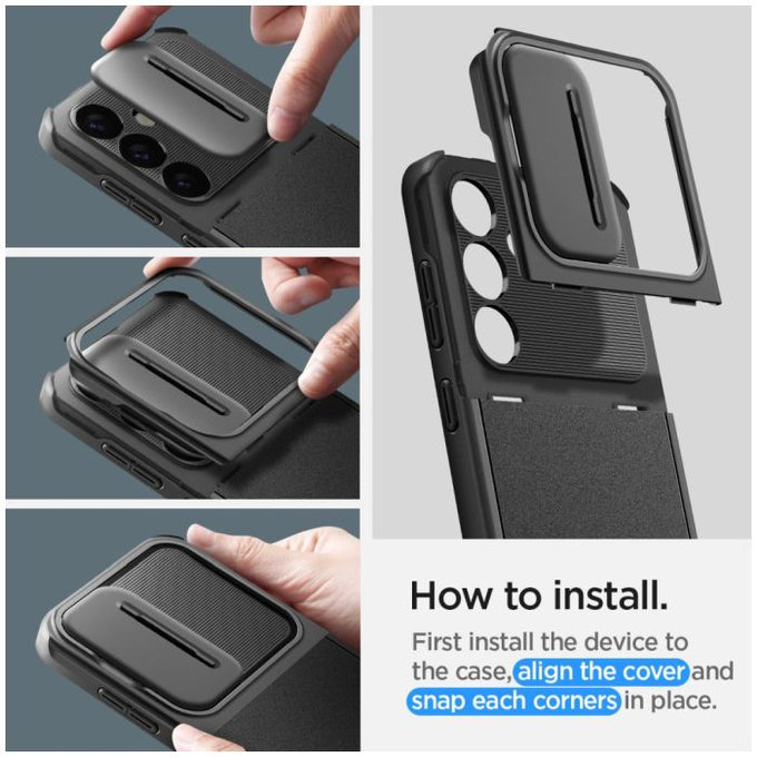 Spigen - Tok Optik Armor - Samsung Galaxy S24, fekete