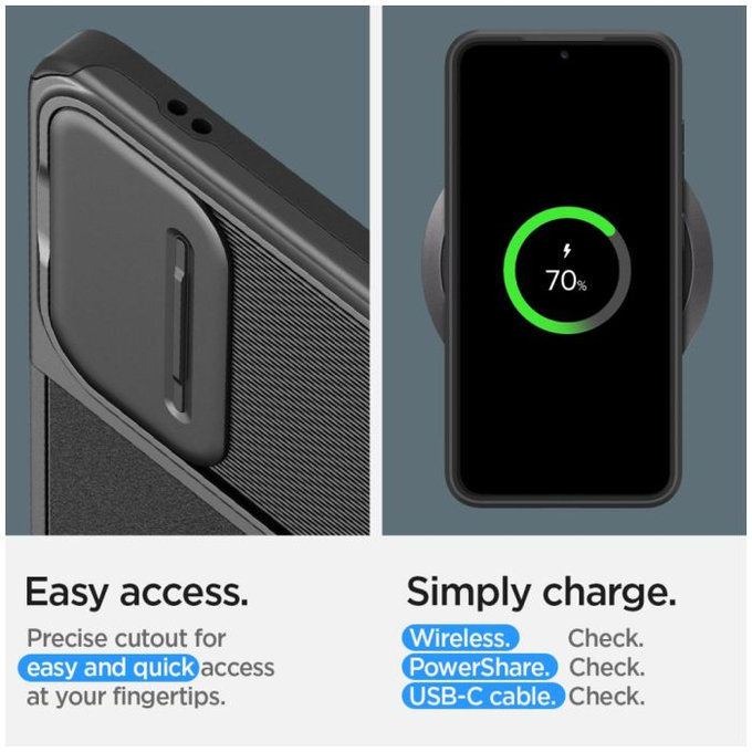 Spigen - Tok Optik Armor - Samsung Galaxy S24, fekete